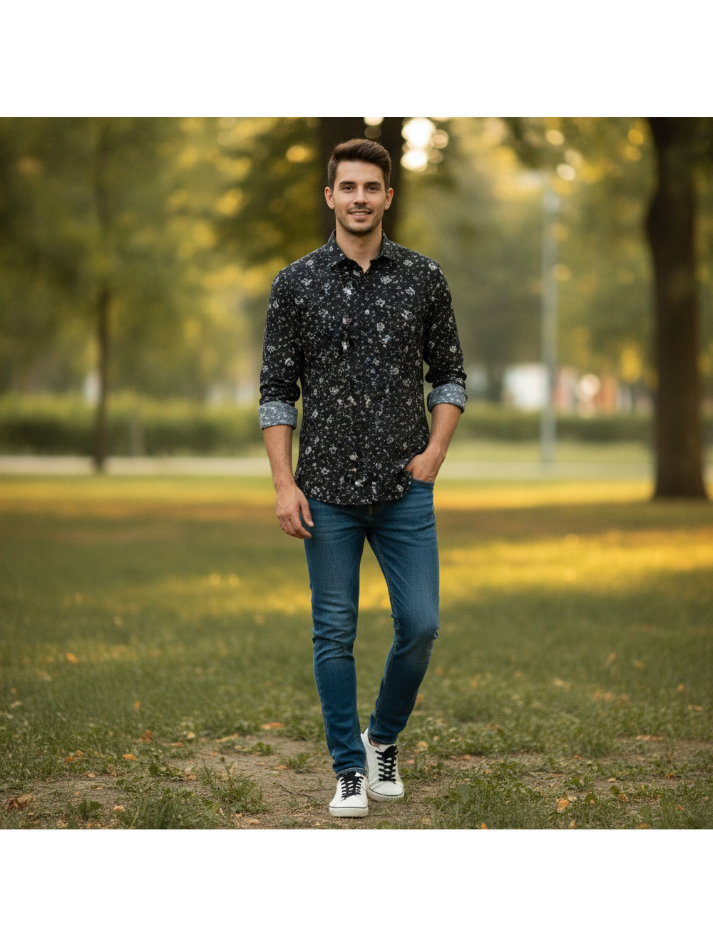 Joseph Abboud Men's Black and Navy Shirt